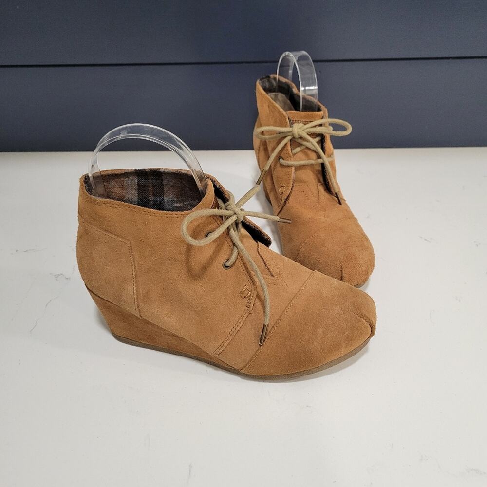 Skechers Girls Club Sisterhood Leather Wedge Ankle Bootie Lace up